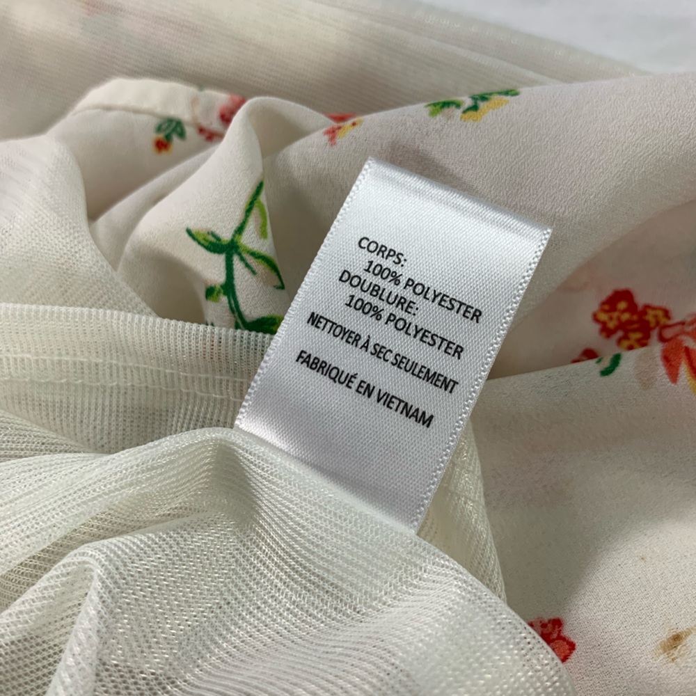 Floral Haulter‎ Top Dress All Over Pattern Cream Off White Women's Size M - Picture 11 of 13